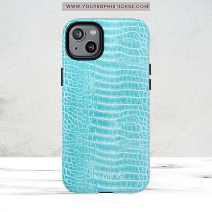 Luxe Leather in Aqua - Magsafe Case