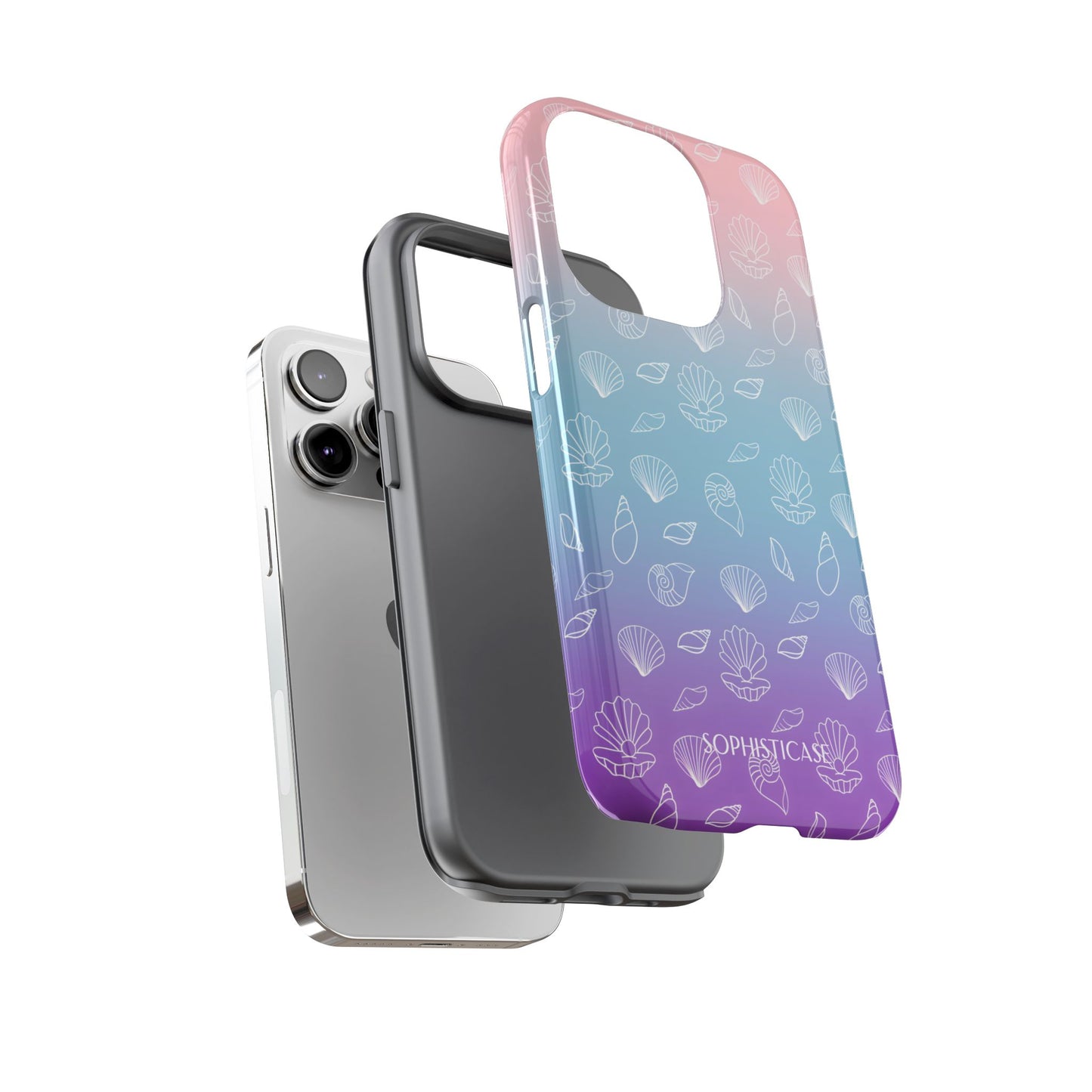 Seashell Society in Pink Blue & Purple Sunset - iPhone Case