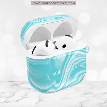 AirPod Cases - Liquid Dreams in Aqua