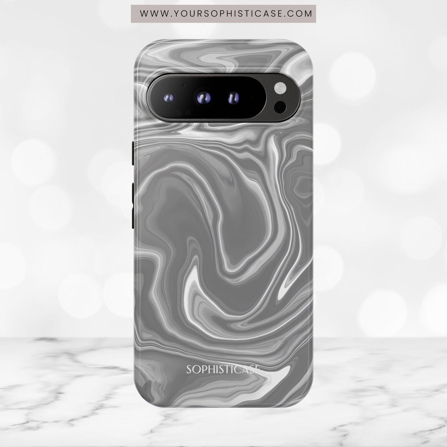 Liquid Dreams in Charcoal - Tough Phone Case