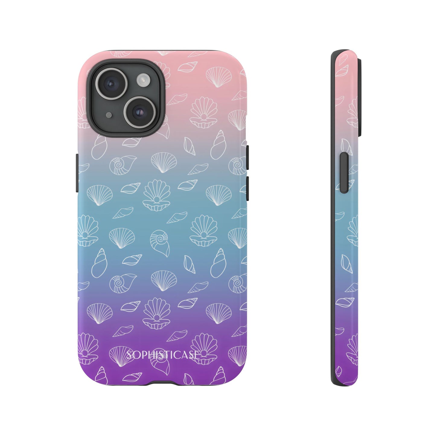 Seashell Society in Pink Blue & Purple Sunset - iPhone Case