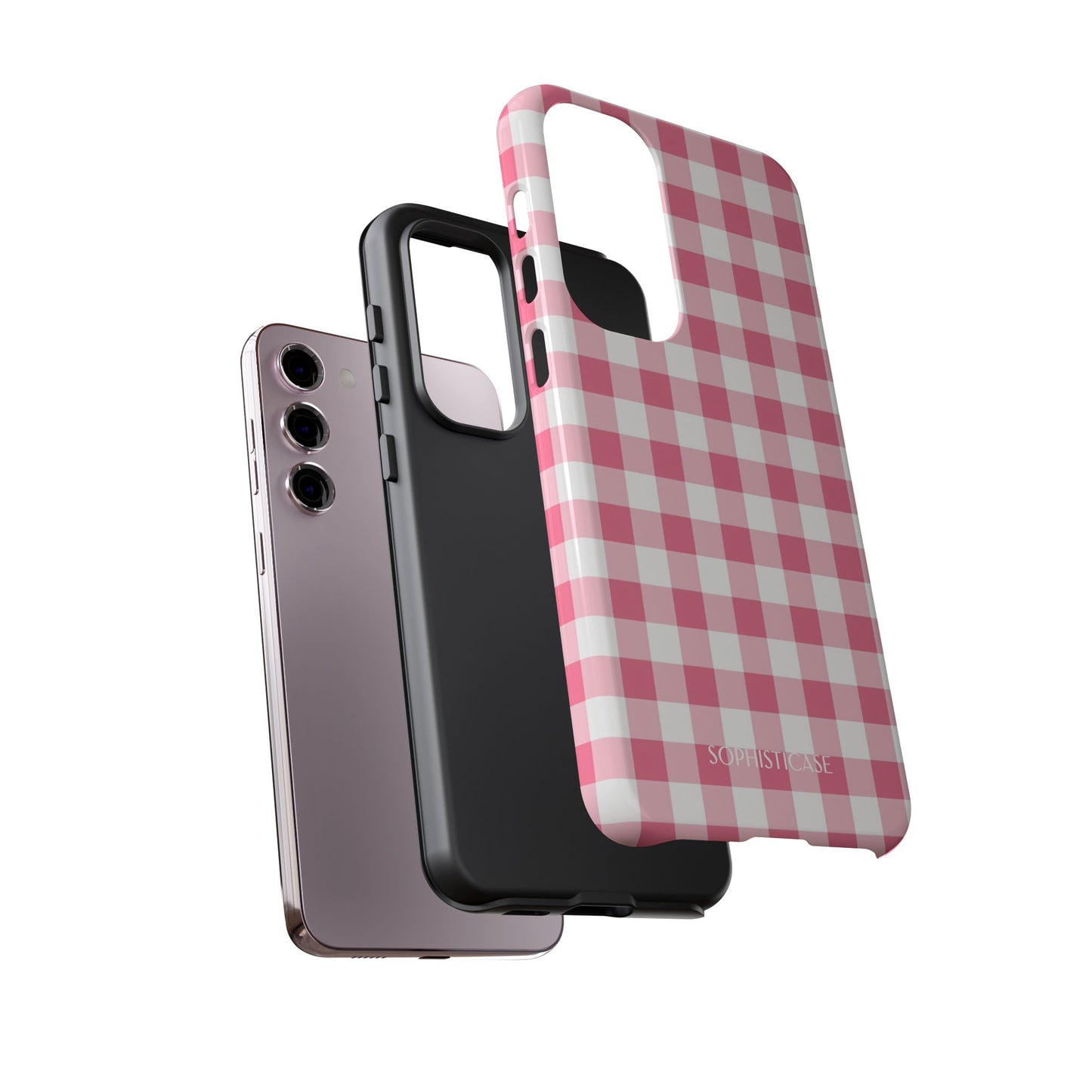 Gingham in Salmon - Tough Phone Case