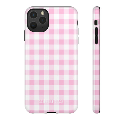 Gingham in Pink - Protective Phone Case for iPhone