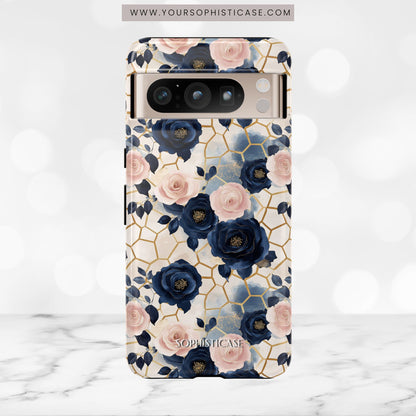 Royal Floral in Navy Hive - Tough Phone Case