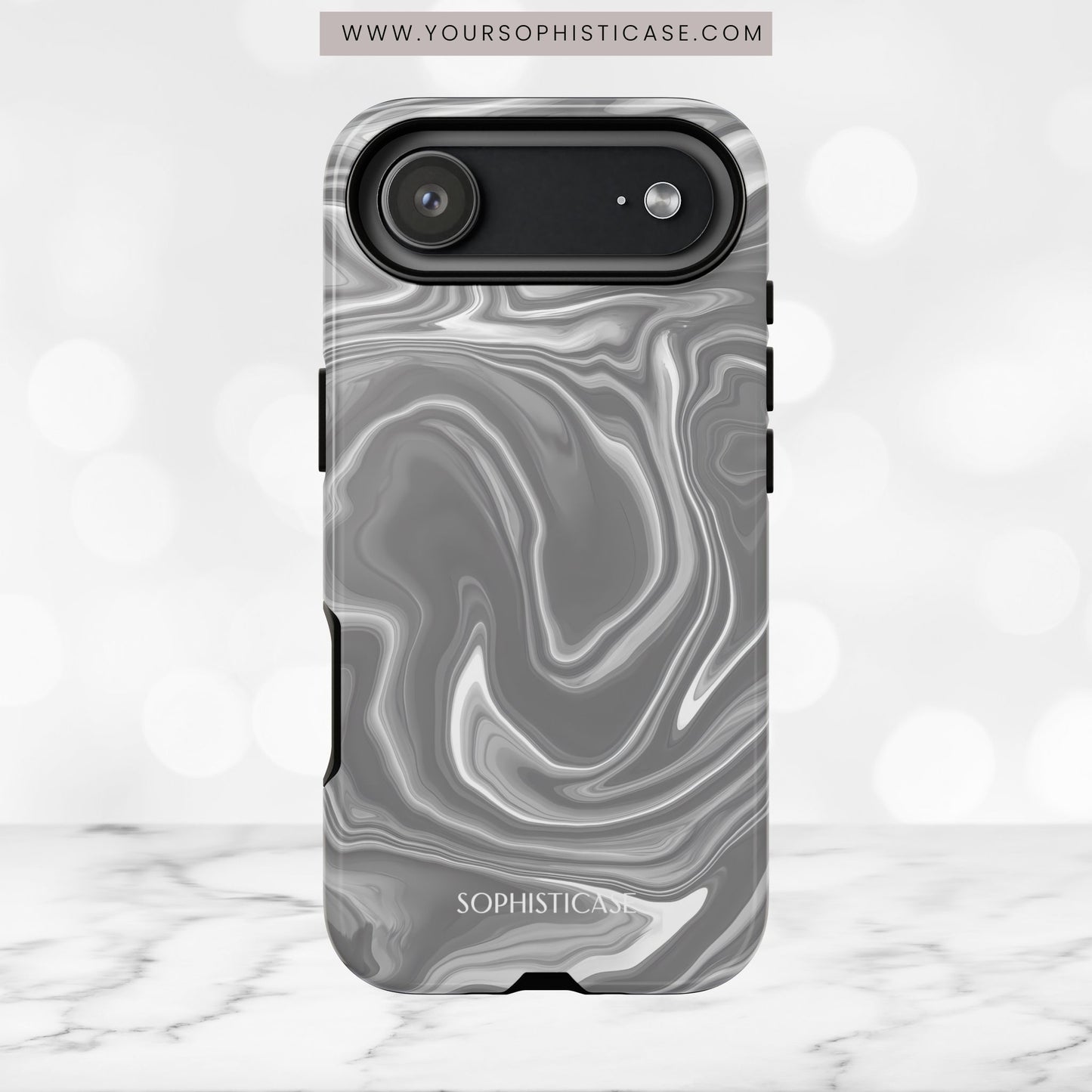 Liquid Dreams in Charcoal - Tough Phone Case