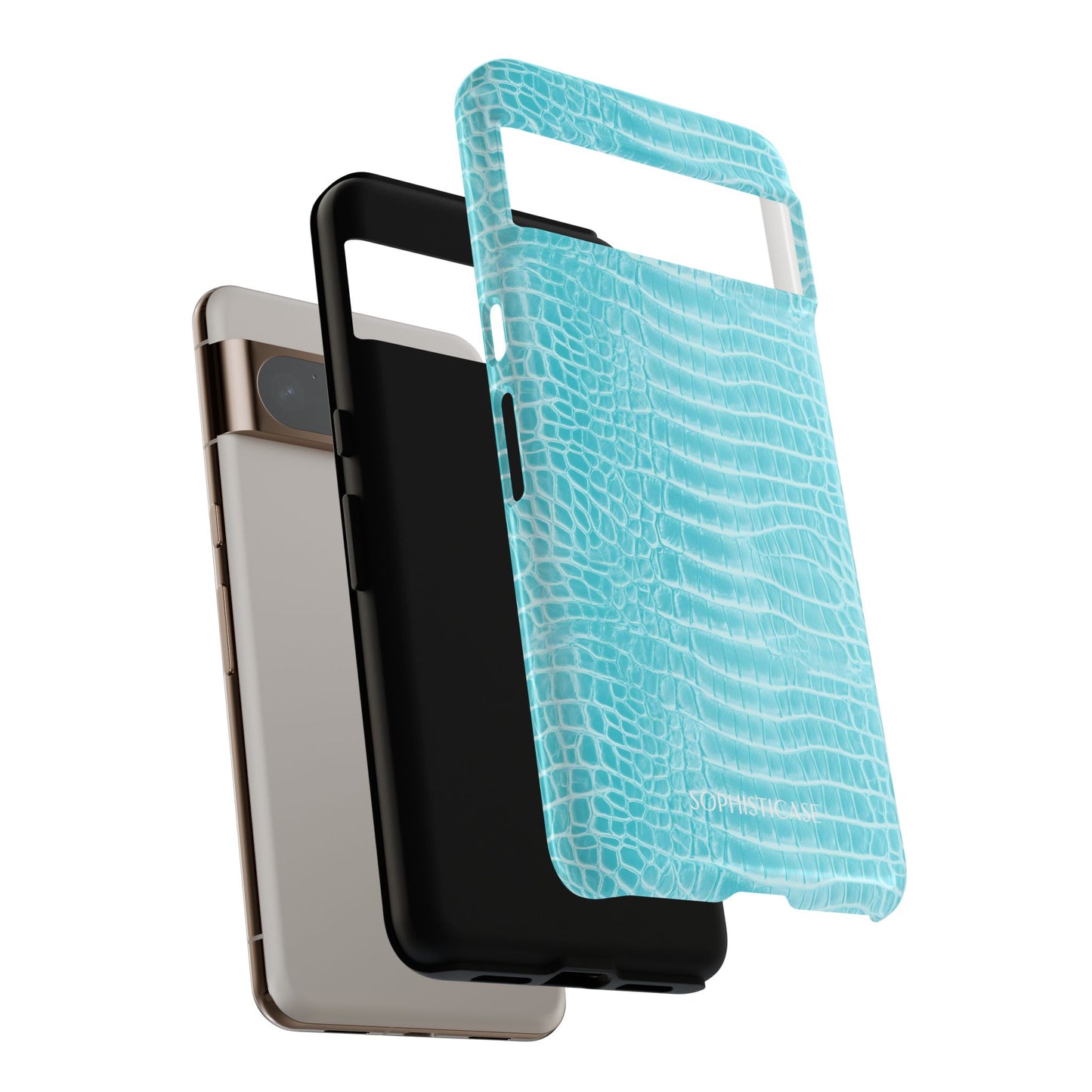 Luxe Leather in Aqua - Tough Phone Case