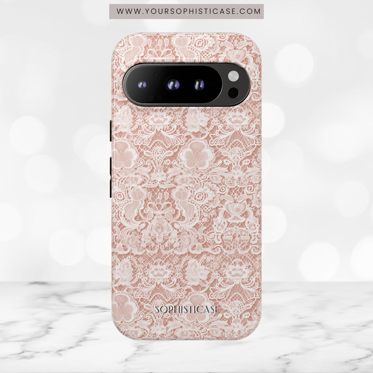 Luxe Lace in Brown - Tough Phone Case