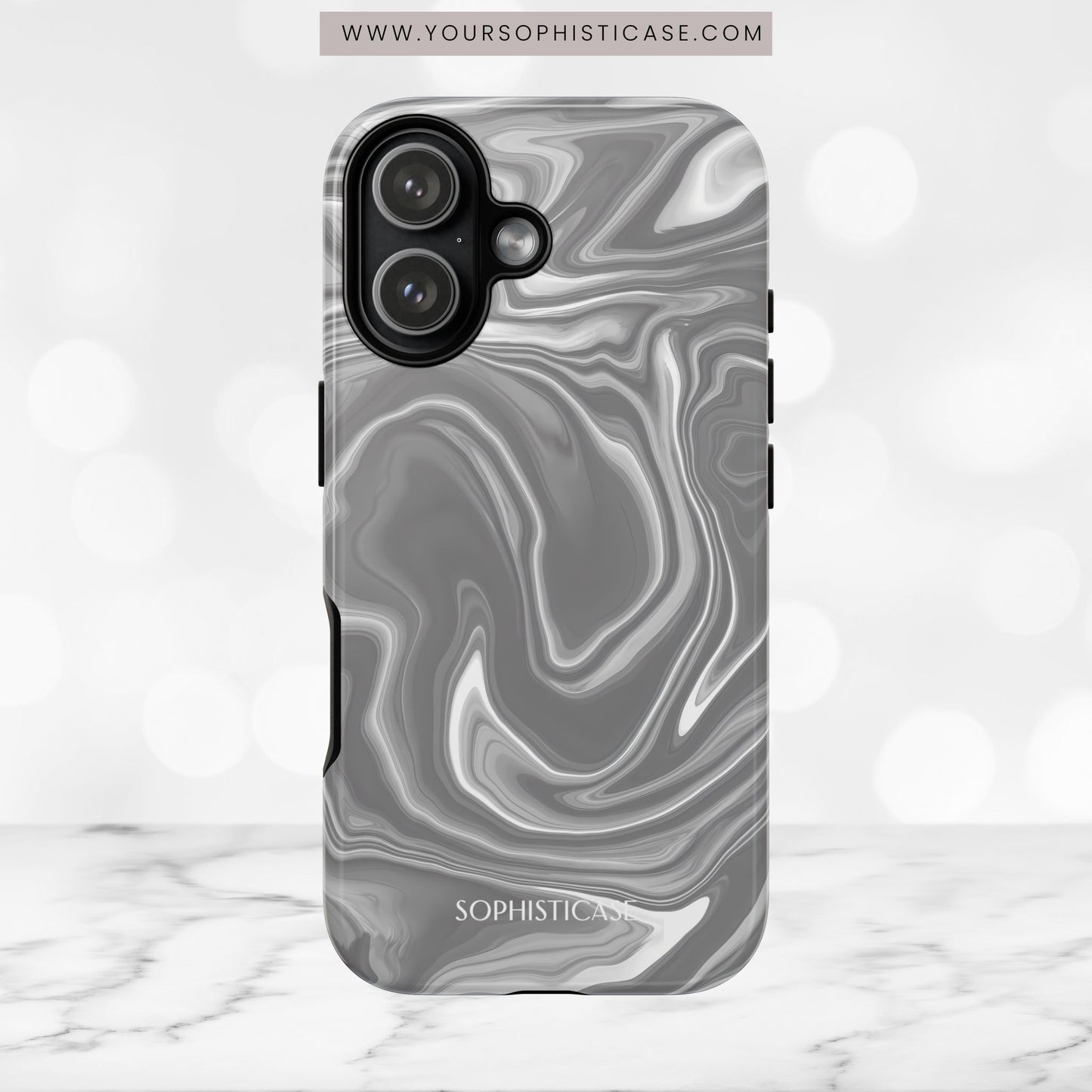 Liquid Dreams in Charcoal - Tough Phone Case