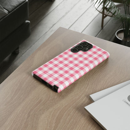 Gingham in Salmon - Tough Phone Case