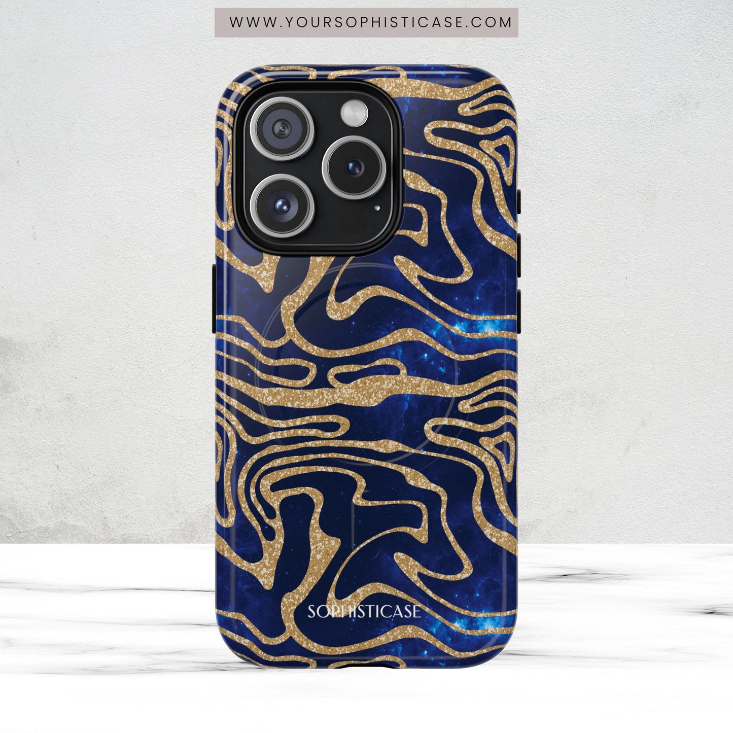 Cosmic Gold in Blue - iPhone Magsafe Case