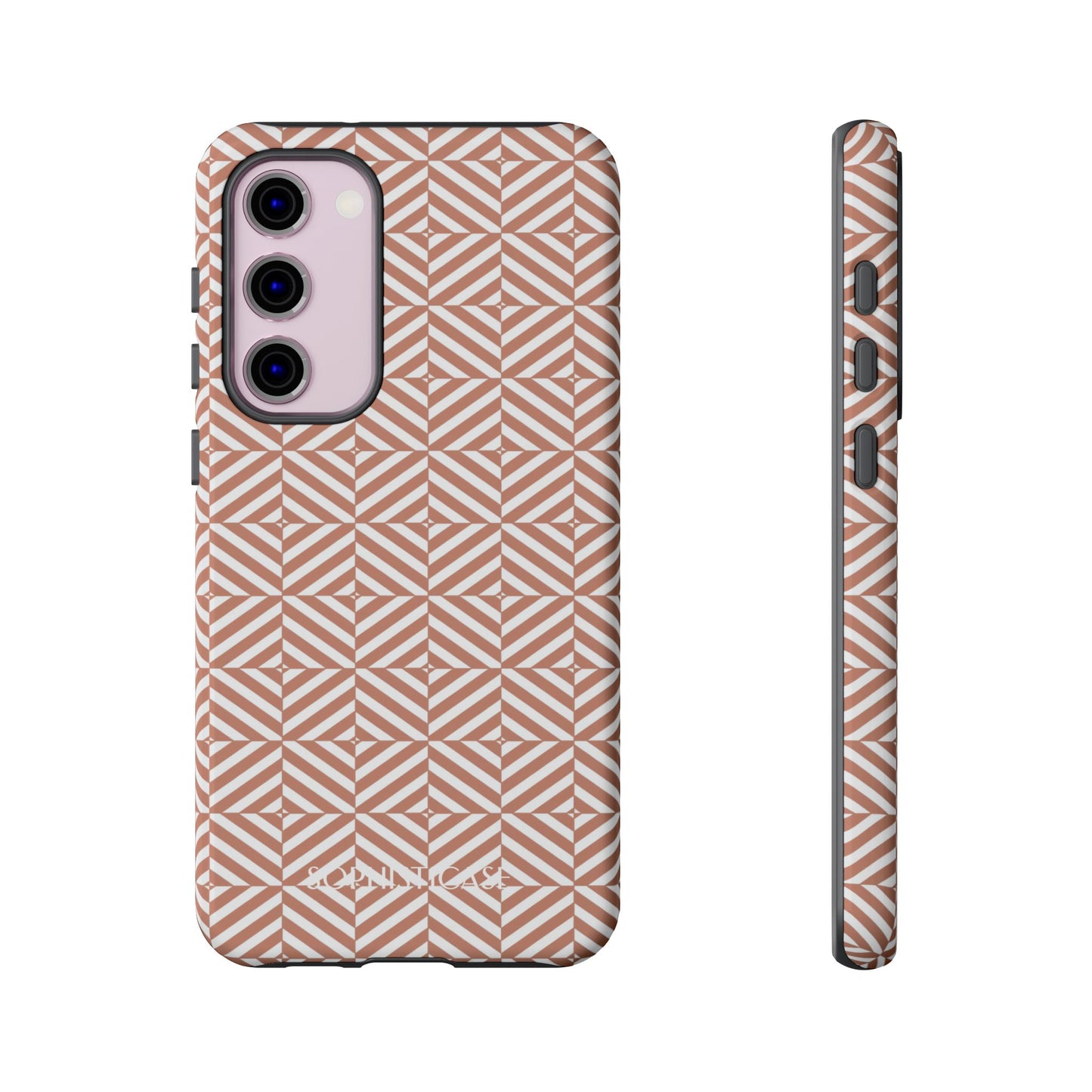 Illusions in Light Brown - Dual Layer Shockproof Phone Case for iPhone, Google Pixel and Samsung Galaxy