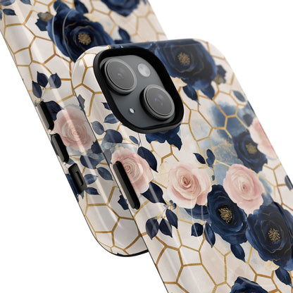 Royal Floral in Navy Hive - iPhone Magsafe Case