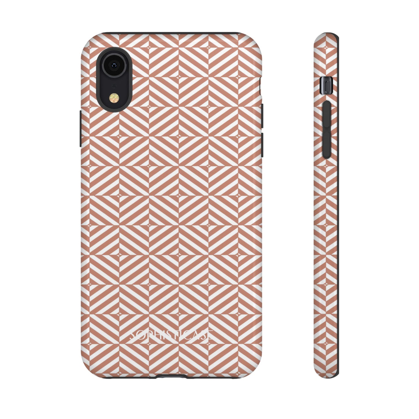 Illusions in Light Brown - Dual Layer Shockproof Phone Case for iPhone, Google Pixel and Samsung Galaxy