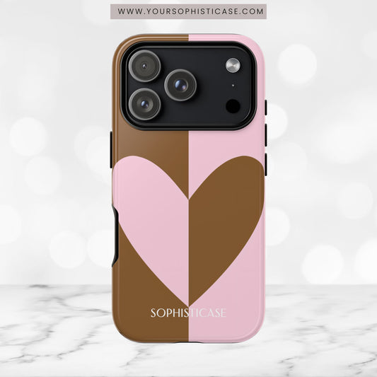 Be Mine in Pink and Brown - iPhone Case