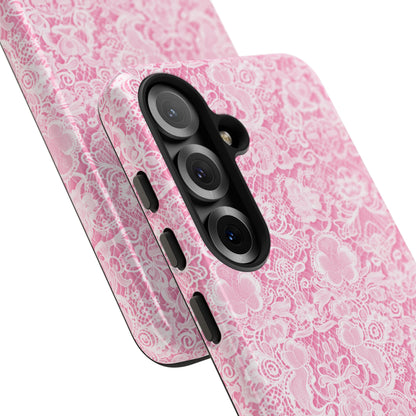 Luxe Lace in Pink - iPhone Case, Samsung Galaxy Case, Google Pixel Case