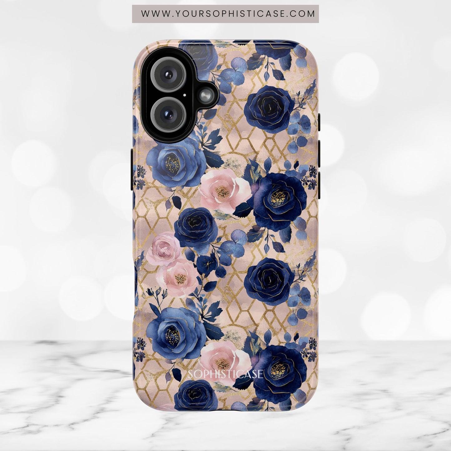 Royal Floral in Navy Blush - Tough Phone Case