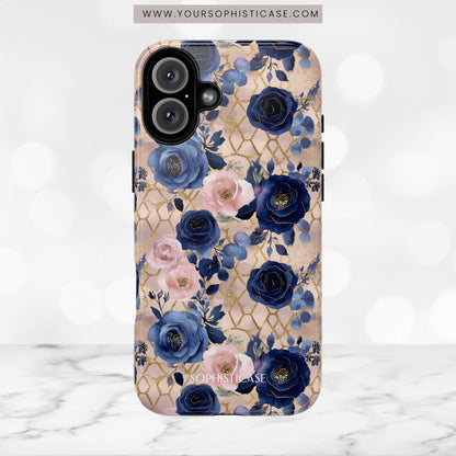 Royal Floral in Navy Blush - Tough Phone Case