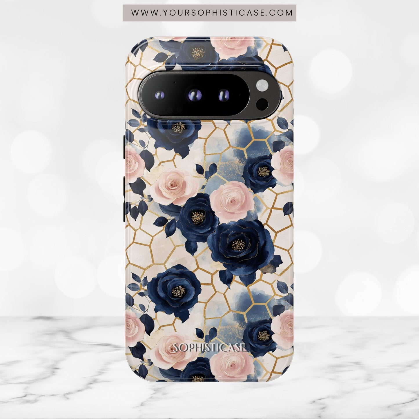 Royal Floral in Navy Hive - Tough Phone Case