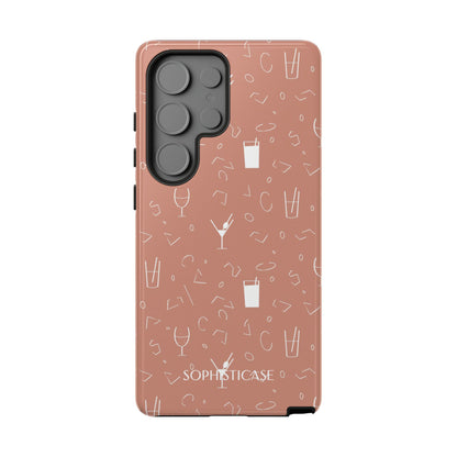 Cocktail Hour in Brown - Drop Proof Phone Case for Samsung Galaxy