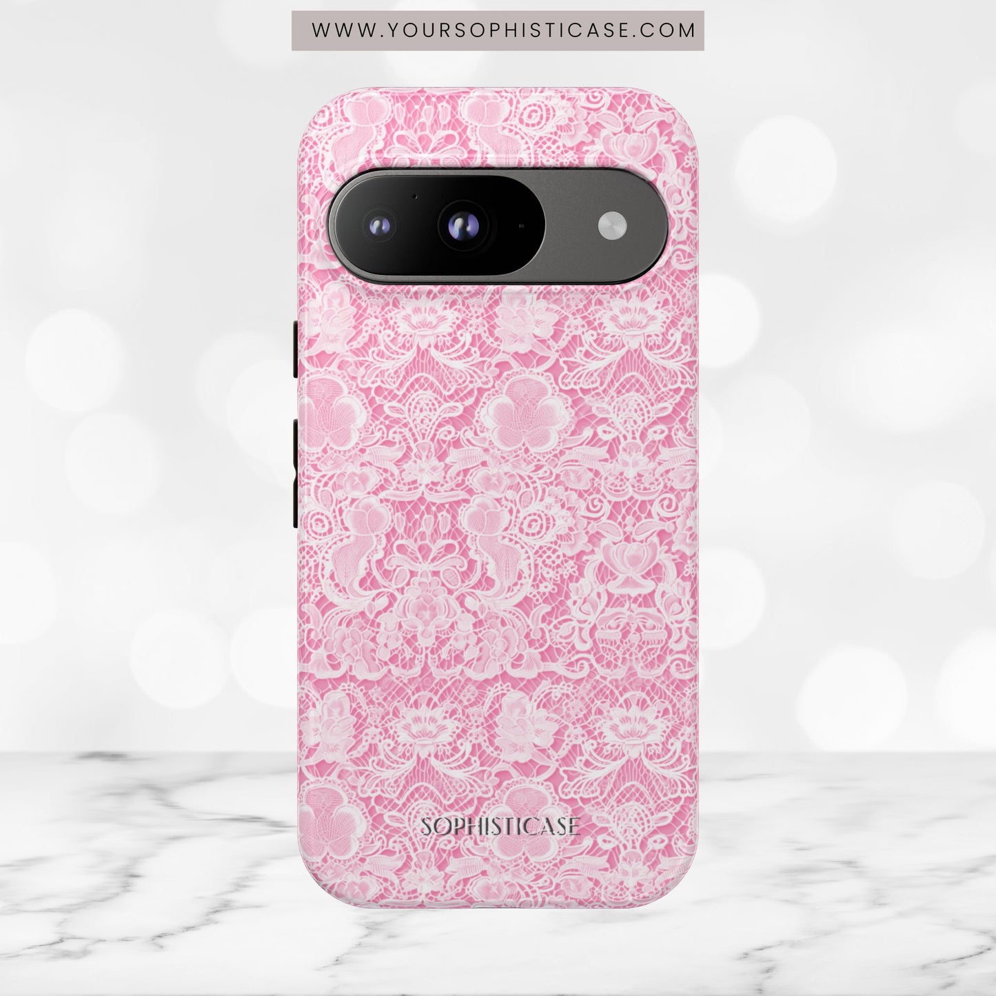 Luxe Lace in Pink - iPhone Case, Samsung Galaxy Case, Google Pixel Case