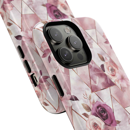 Royal Floral in Plum Chevron - iPhone Magsafe Case