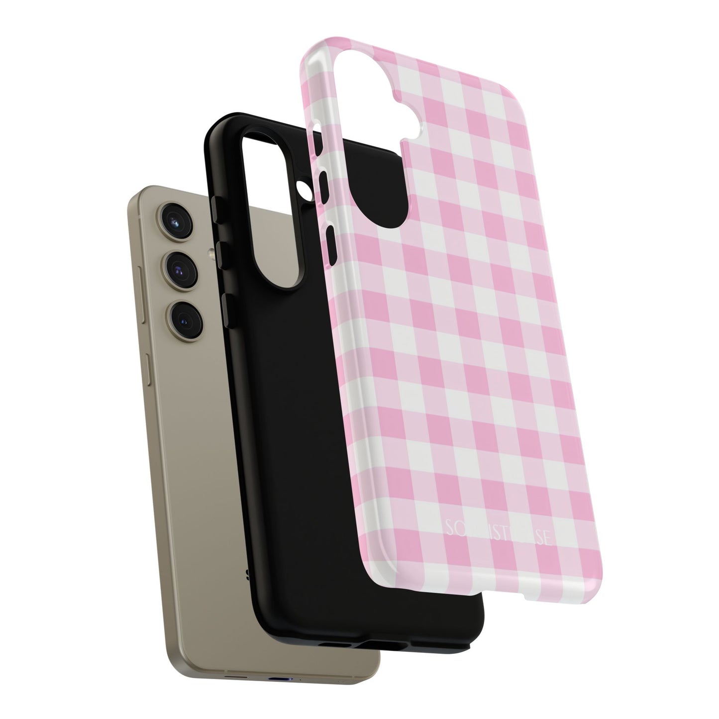 Gingham in Pink - Protective Phone Case for Samsung Galaxy