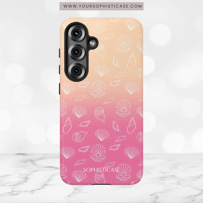 Seashell Society in Sandy Pink Sunset - iPhone Case, Samsung Galaxy Case, Google Pixel Case