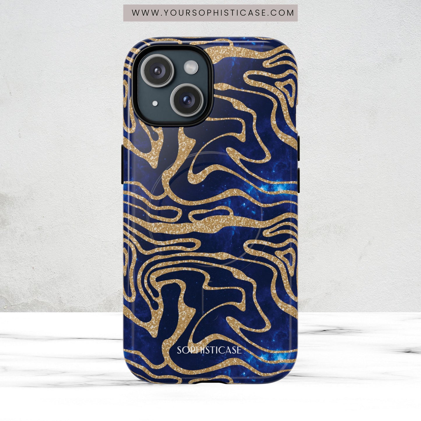 Cosmic Gold in Blue - iPhone Magsafe Case