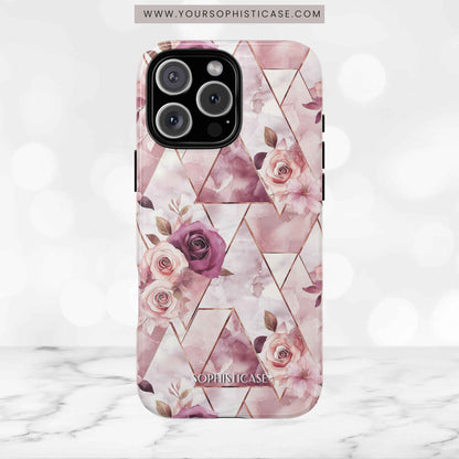 Royal Floral in Plum Chevron - Tough Phone Case