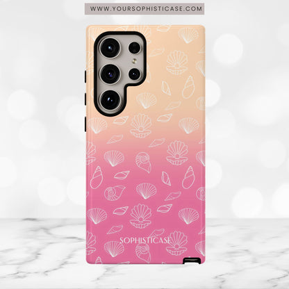 Seashell Society in Sandy Pink Sunset - iPhone Case, Samsung Galaxy Case, Google Pixel Case