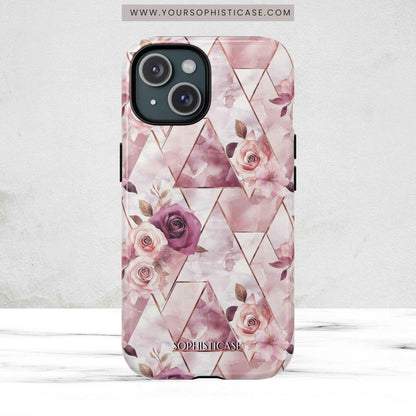 Royal Floral in Plum Chevron - iPhone Magsafe Case