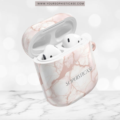 AirPod Cases - Marble Opulence in Neutral Beige