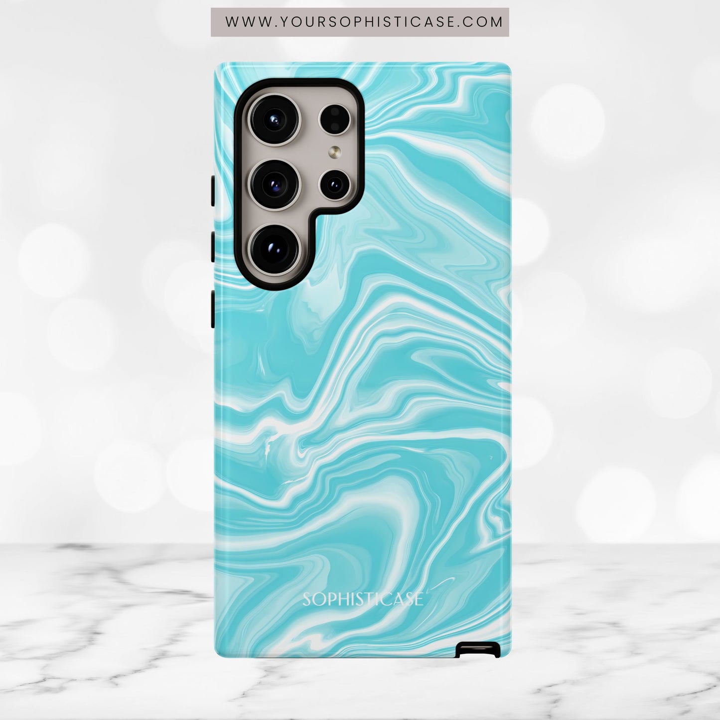 Liquid Dreams in Aqua - Tough Phone Case
