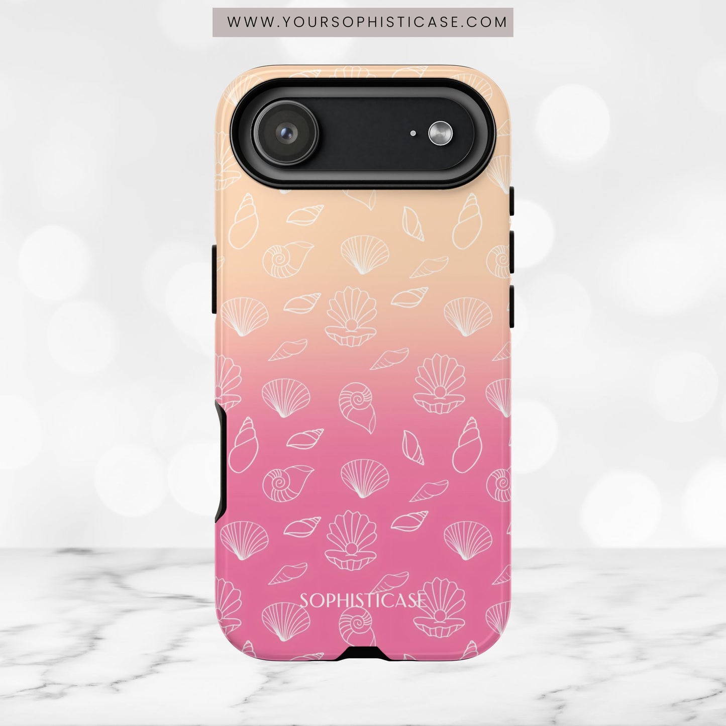 Seashell Society in Sandy Pink Sunset - iPhone Case, Samsung Galaxy Case, Google Pixel Case