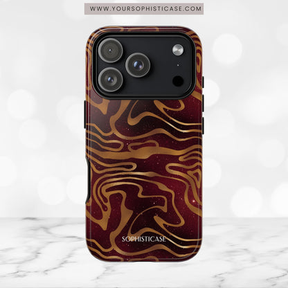 Cosmic Gold in Red - iPhone Case, Samsung Galaxy Case, Google Pixel Case