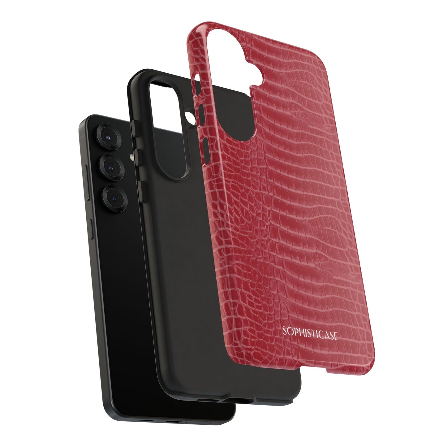 Luxe Leather in Cherry Red - iPhone Case, Samsung Galaxy Case, Google Pixel Case