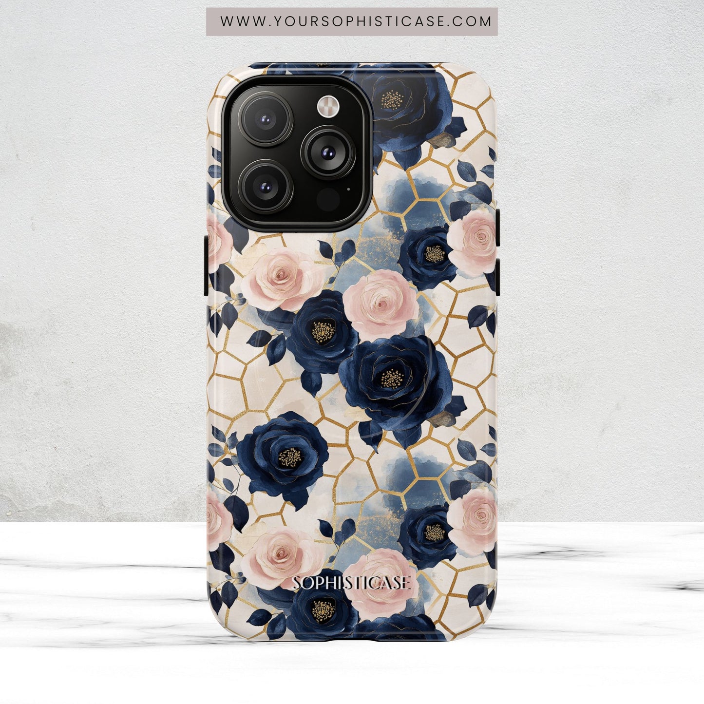 Royal Floral in Navy Hive - iPhone Magsafe Case