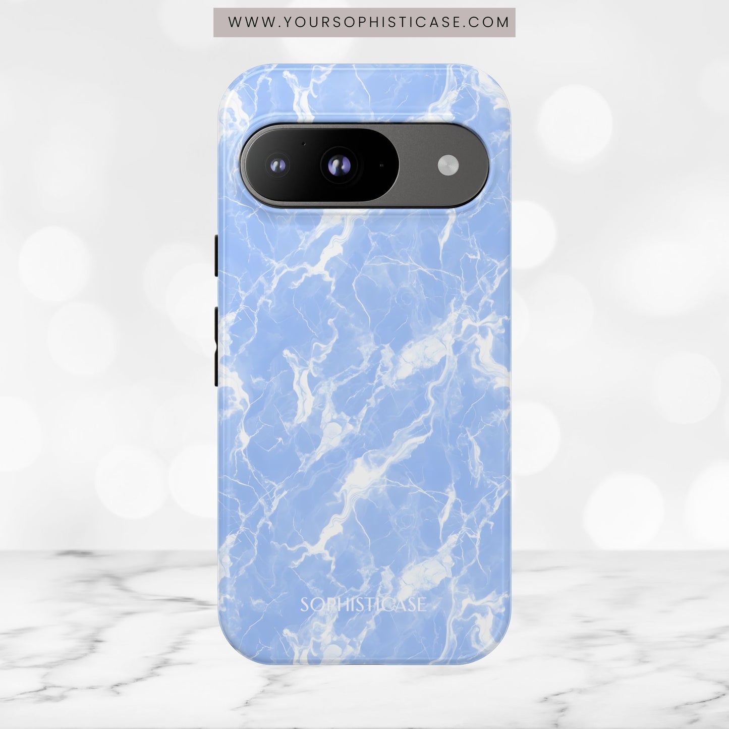 Marble Crush in Blue - Tough Phone Case