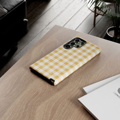 Gingham in Yellow - iPhone Case, Samsung Galaxy Case, Google Pixel Case