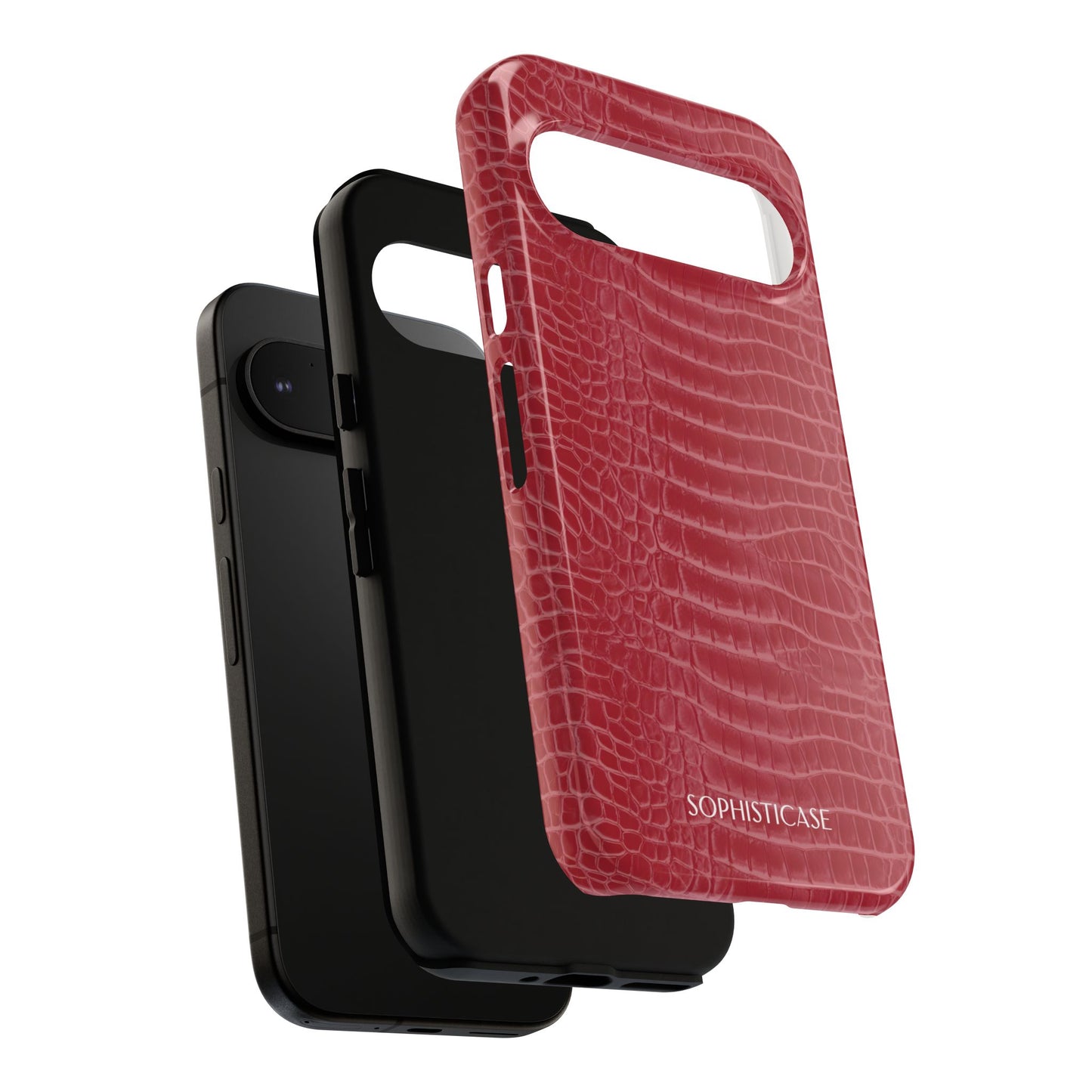 Luxe Leather in Cherry Red - iPhone Case, Samsung Galaxy Case, Google Pixel Case