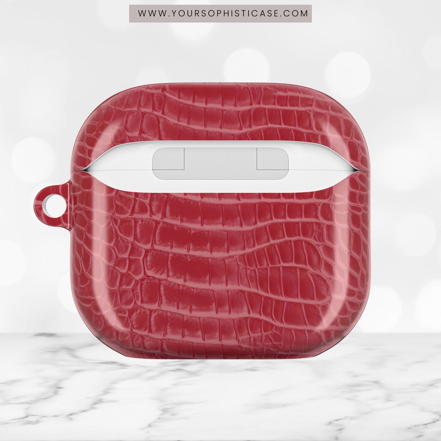 AirPod Cases - Luxe Leather in Cherry Red