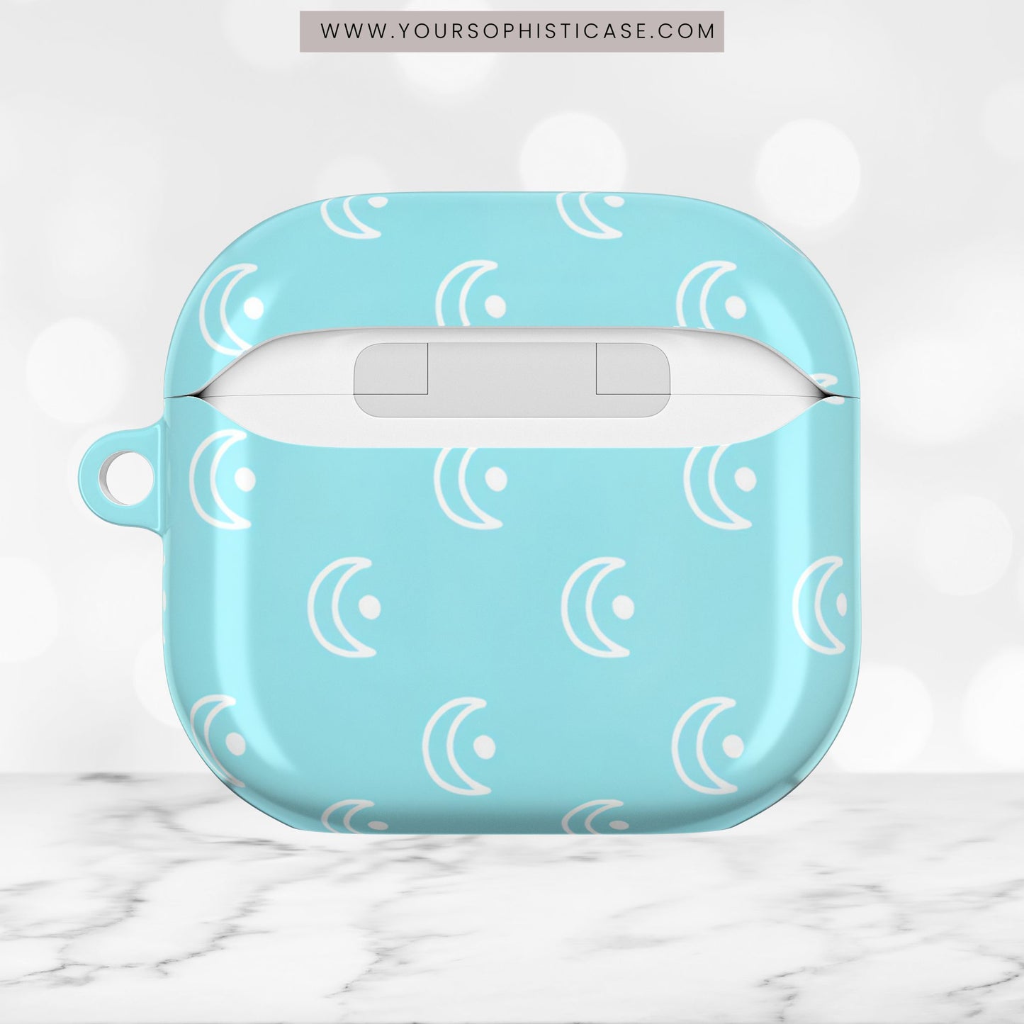 AirPod Cases - Moon Phase in Aqua