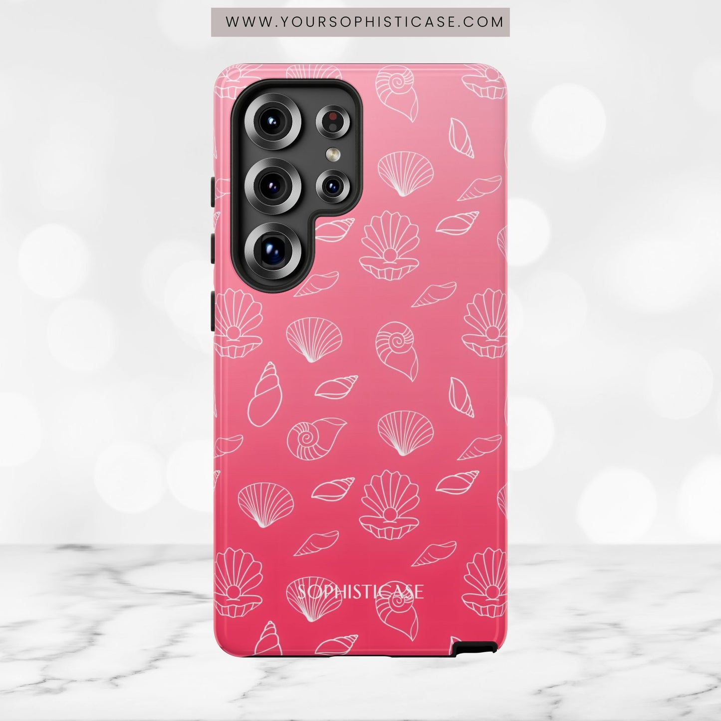 Seashell Society in Sunset Pink - iPhone Case, Samsung Galaxy Case, Google Pixel Case