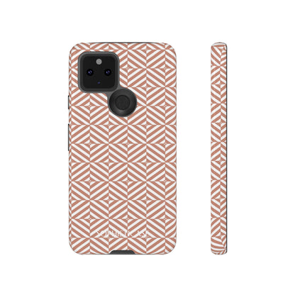 Illusions in Light Brown - Dual Layer Shockproof Phone Case for iPhone, Google Pixel and Samsung Galaxy