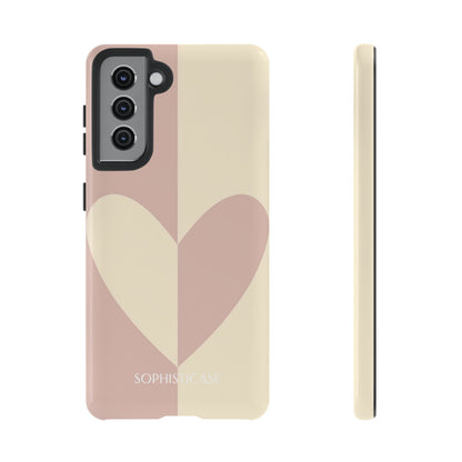 Be Mine in Brown and Beige - Drop Proof Phone Case for Samsung Galaxy