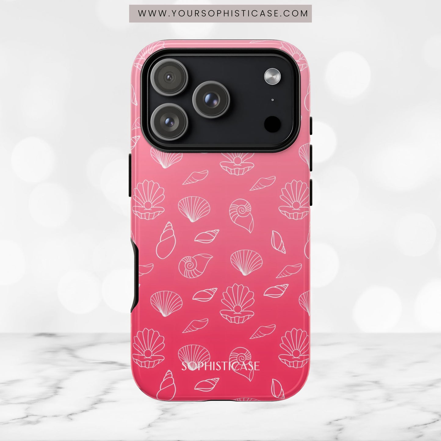 Seashell Society in Sunset Pink - iPhone Case