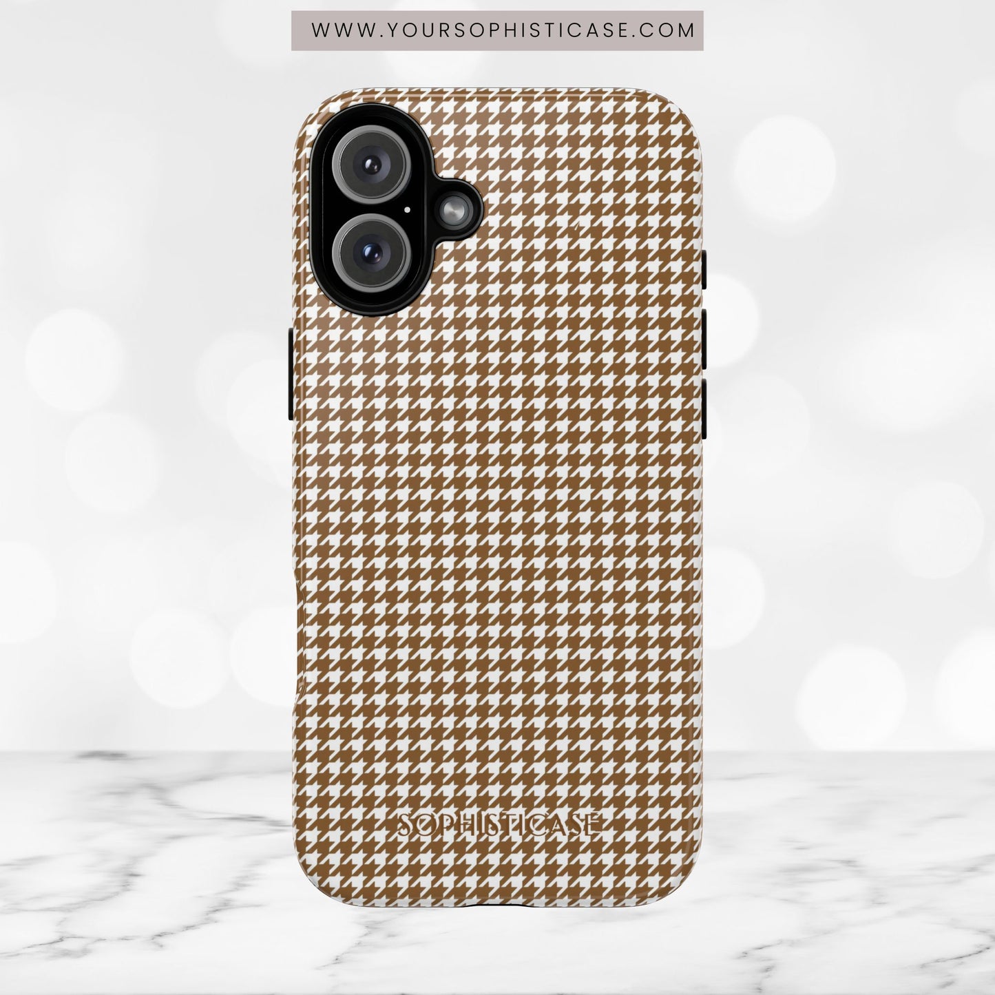 Houndstooth in Brown - iPhone Case
