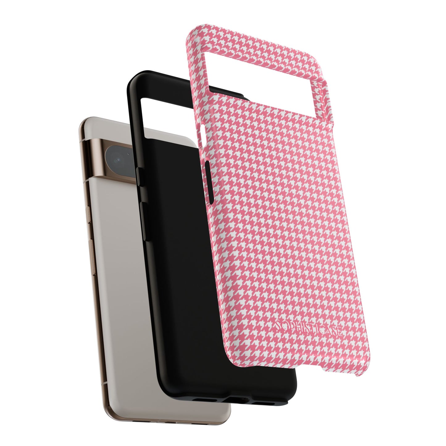 Tough Case - Houndstooth in Salmon