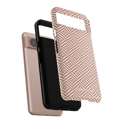 Illusions in Light Brown - Dual Layer Shockproof Phone Case for iPhone, Google Pixel and Samsung Galaxy