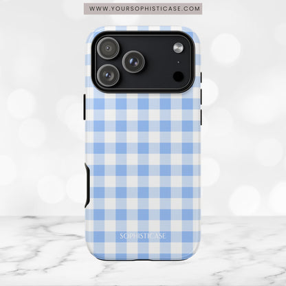 Gingham in Blue - Tough Phone Case